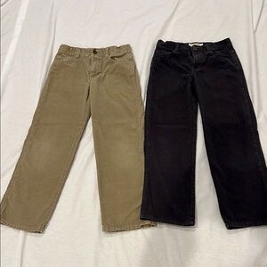 Lot of 2 Pairs of Corduroy Pants in Black and Tan, Size 10